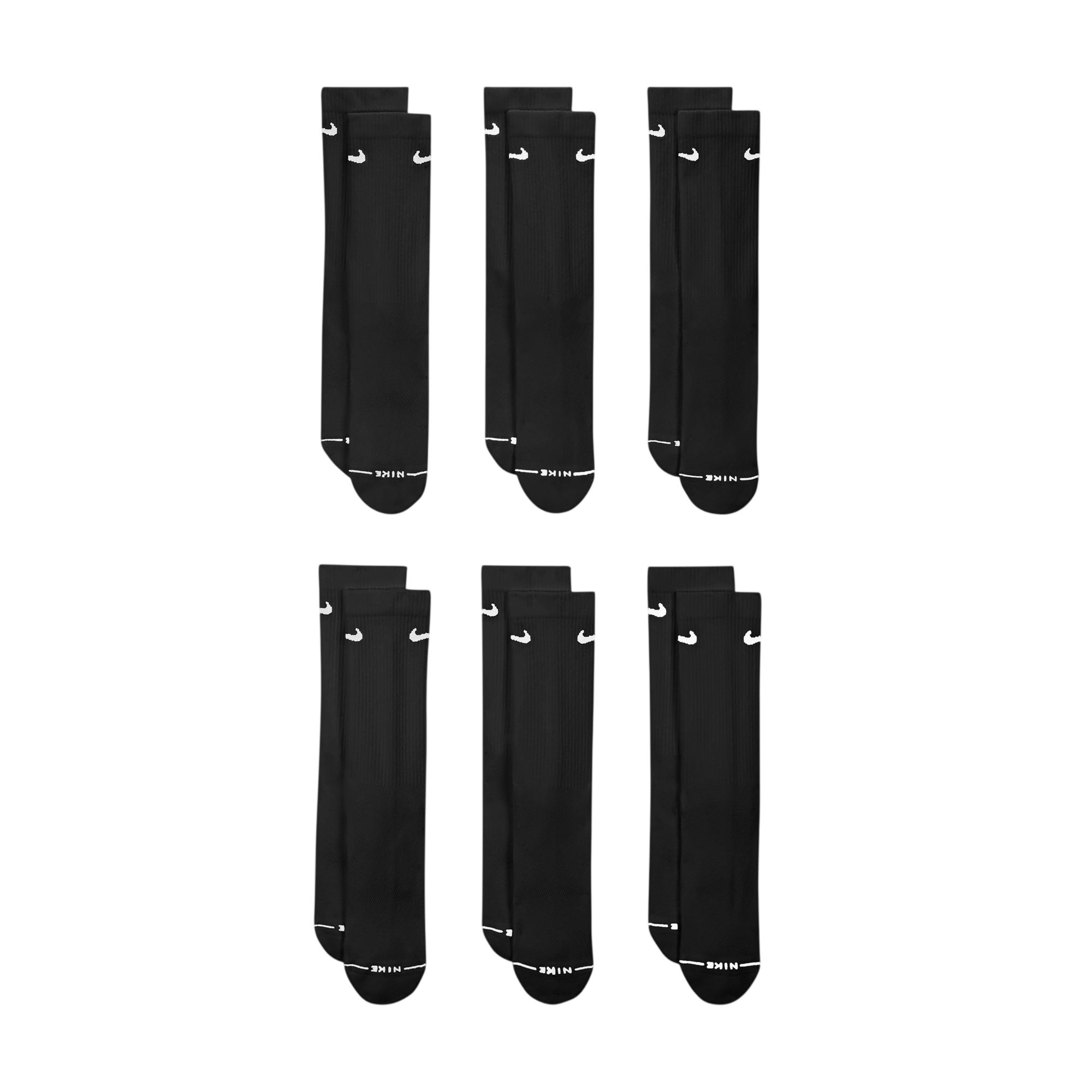 Everyday Elevated Crew Socks (6 Pairs) - Black/White