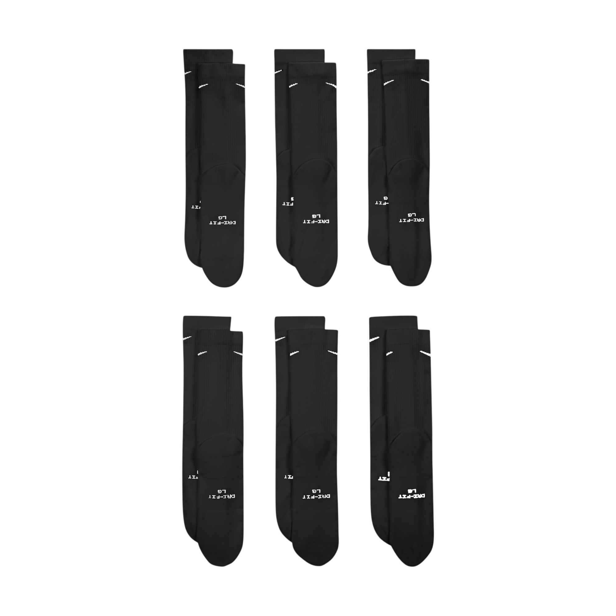 Everyday Elevated Crew Socks (6 Pairs) - Black/White