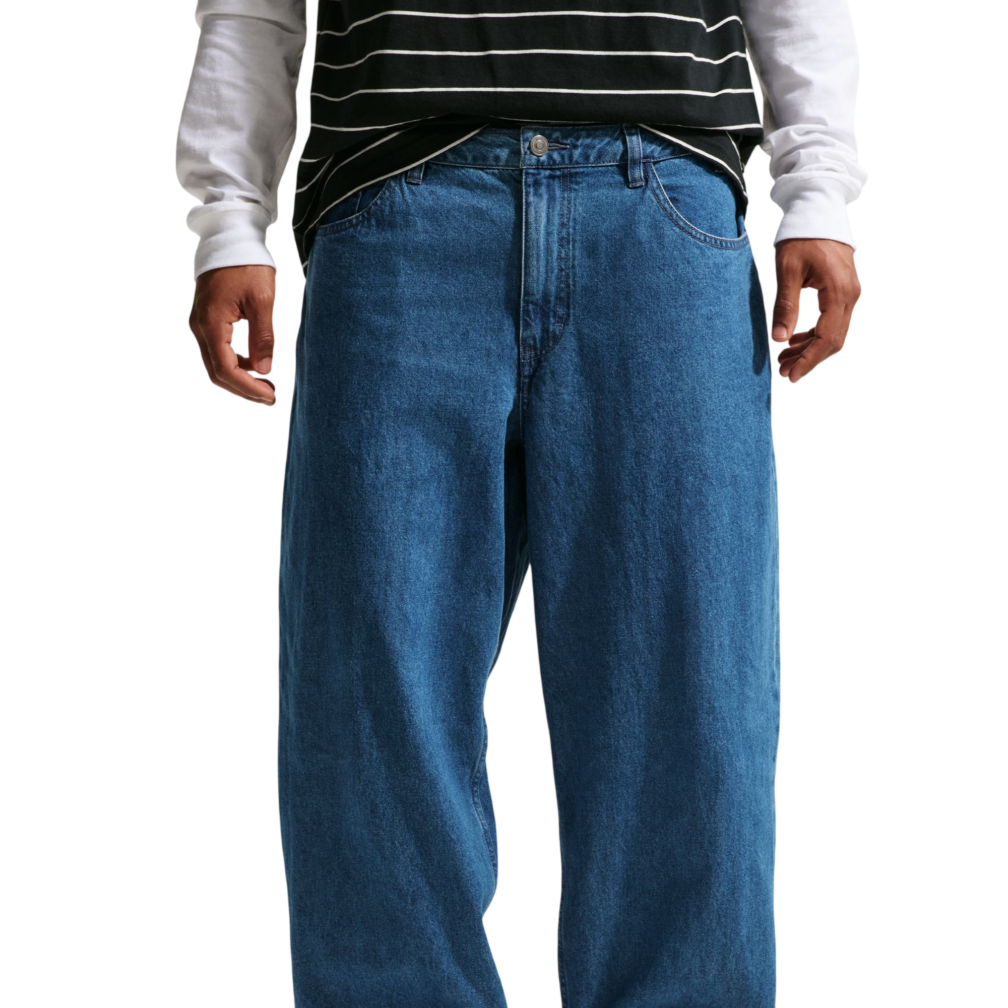 Loose Denim Skate Pants - French Blue