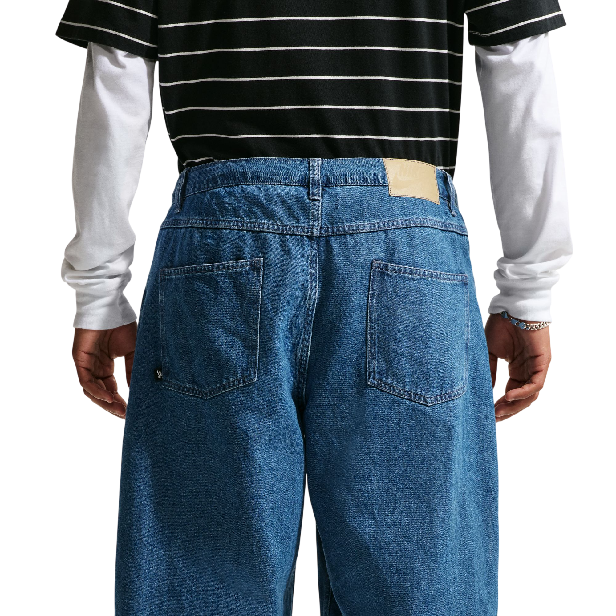 Loose Denim Skate Pants - French Blue