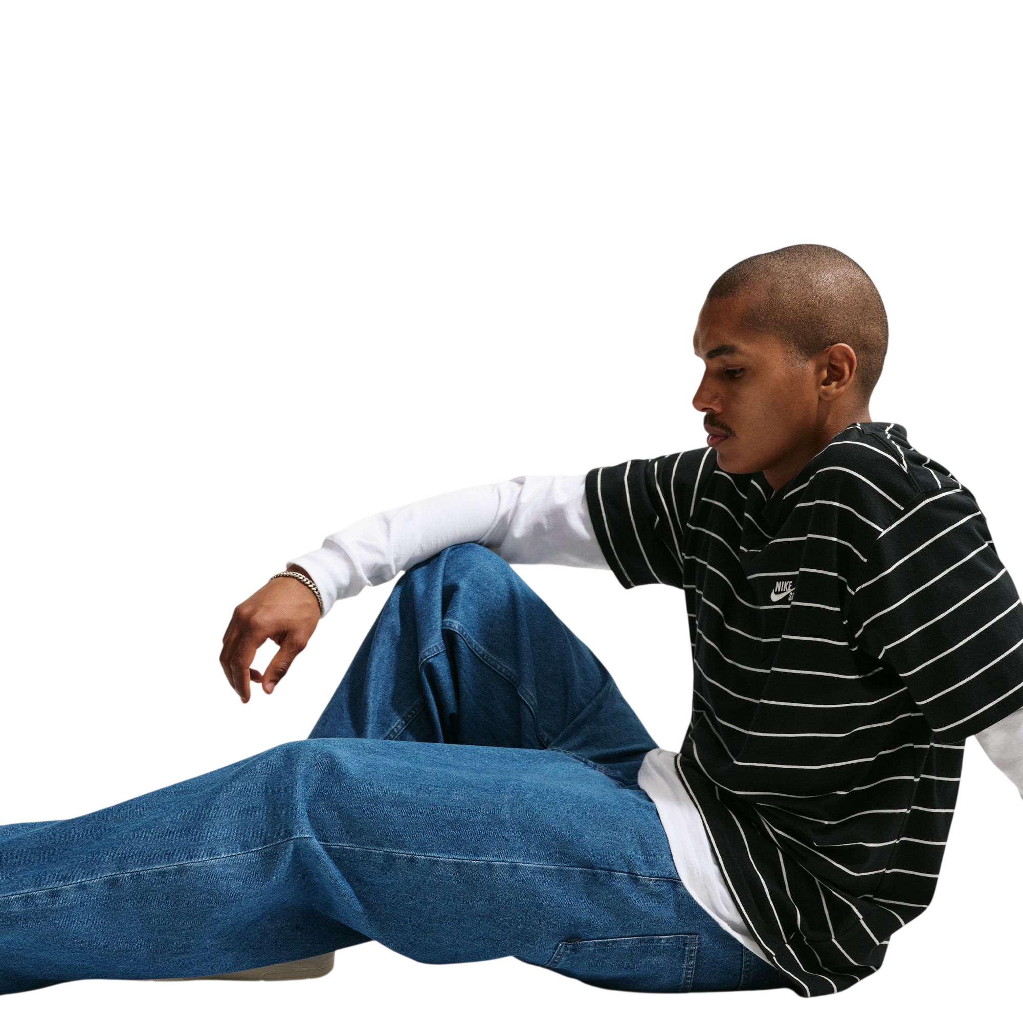 Loose Denim Skate Pants - French Blue