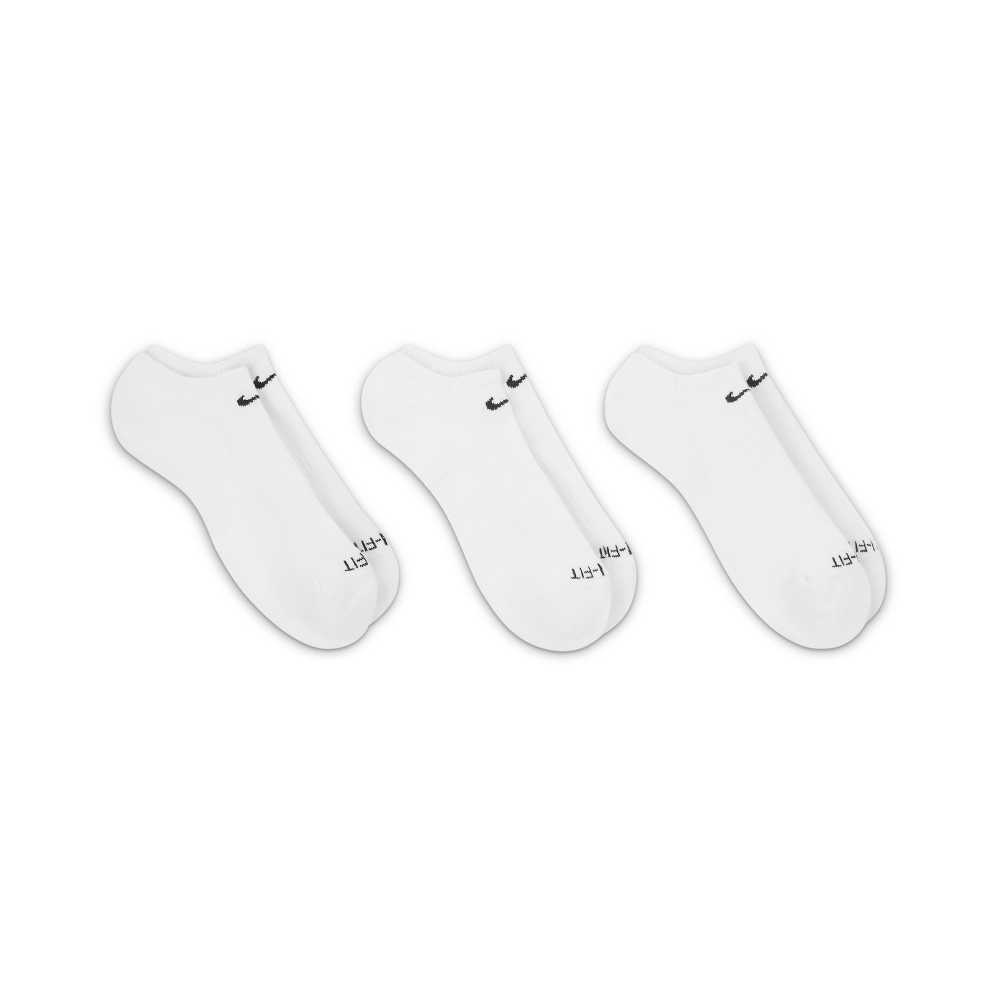 Everyday Plus Cushioned Training No-Show Socks (3 Pairs) - White/Black