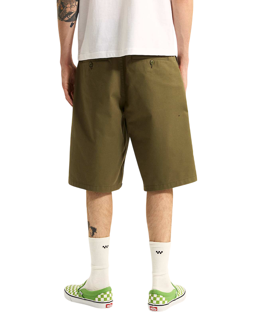 Authentic Short Chino Ample - Olive Mousseux