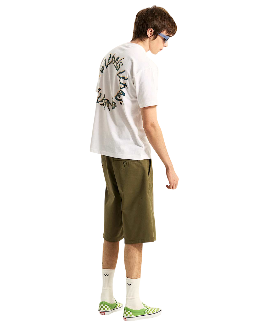 Authentic Short Chino Ample - Olive Mousseux