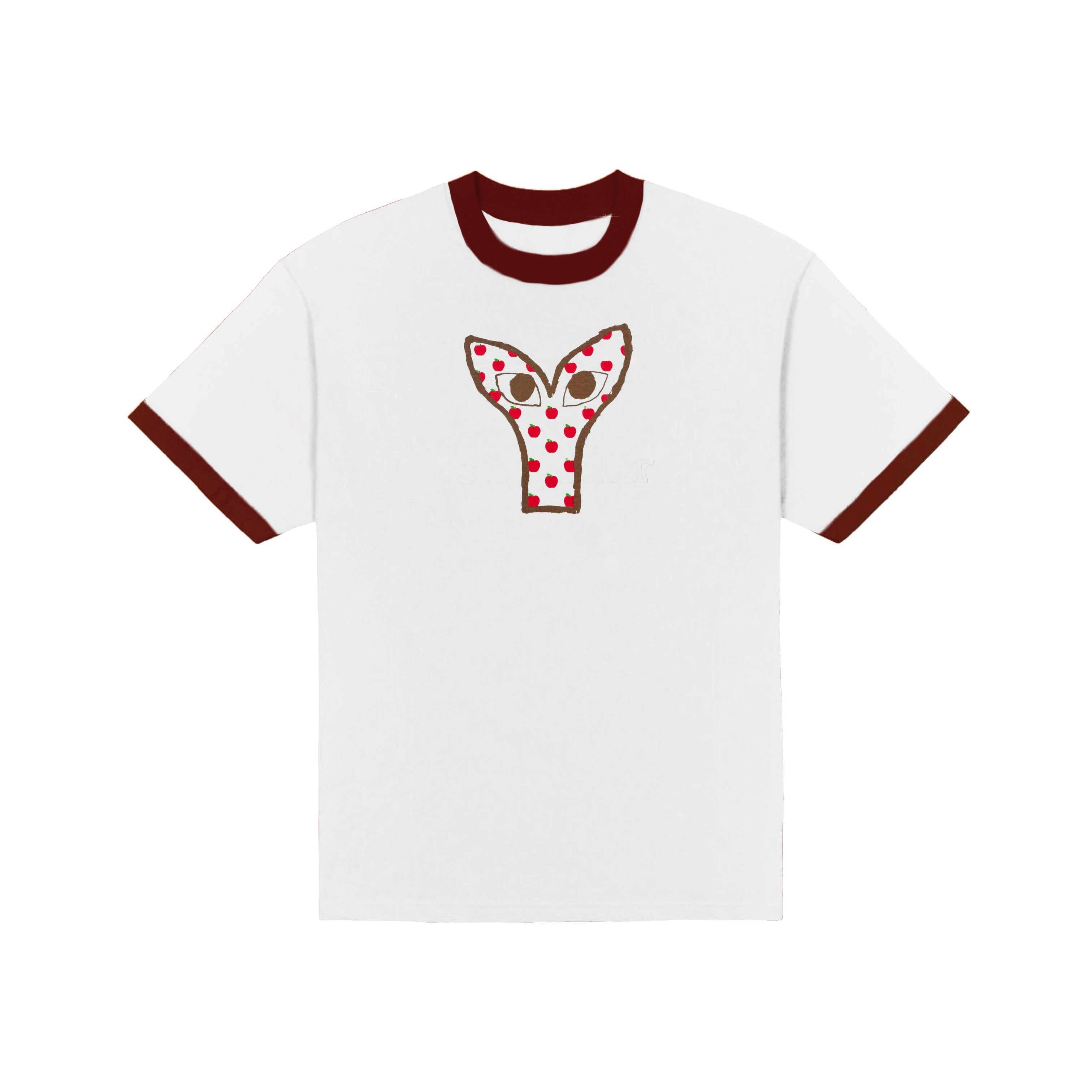 Aapi Apple T-Shirt White/Brown Ringer