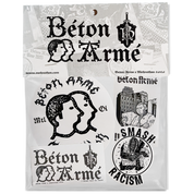 Mehrathon x Béton Armé Smash Racism Sticker Pack - Noir/Blanc