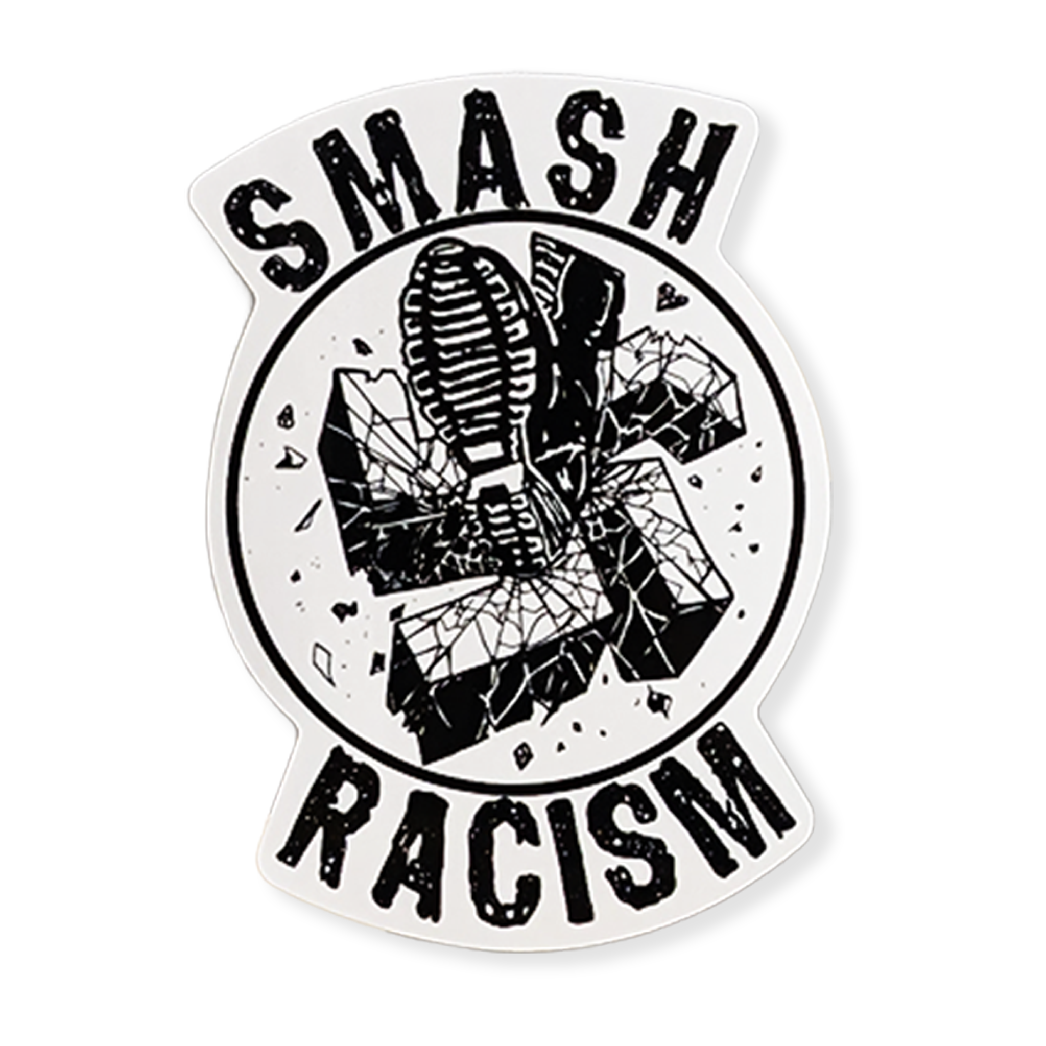 Mehrathon x Béton Armé Smash Racism Sticker Pack - Noir/Blanc