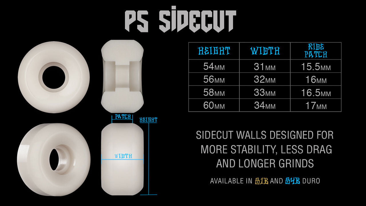 Skate Park Formula Cab Bat Wings Sidecuts 84B/104A - White