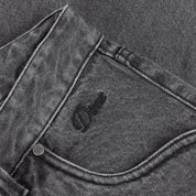 Pantalon droit en jean - Noir délavé