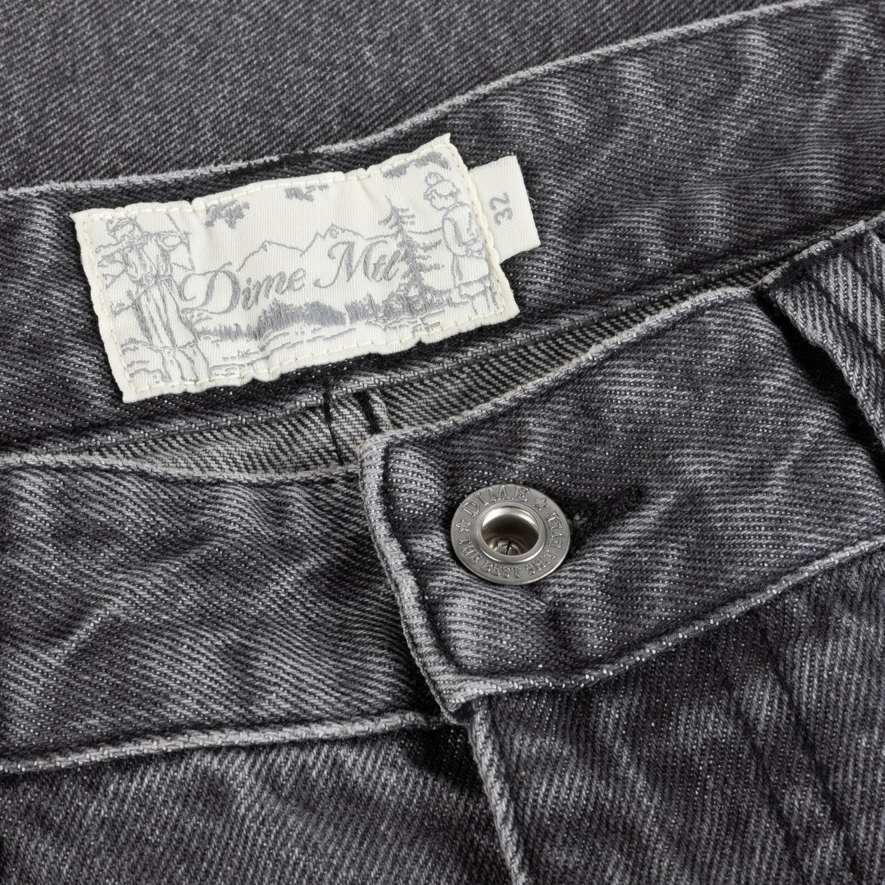 Pantalon droit en jean - Noir délavé