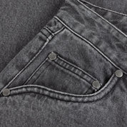 Pantalon droit en jean - Noir délavé