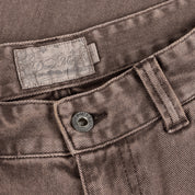 Pantalon droit en jean - Marron délavé