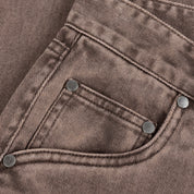 Pantalon droit en jean - Marron délavé