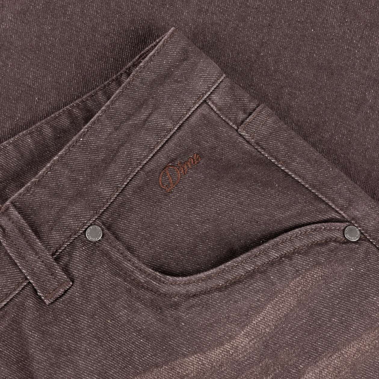 Baggy Denim Pants - Sandblasted Dark Brown