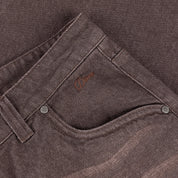 Baggy Denim Pants - Sandblasted Dark Brown