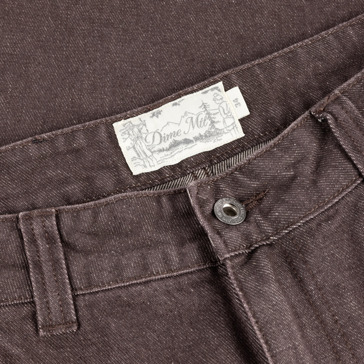 Baggy Denim Pants - Sandblasted Dark Brown