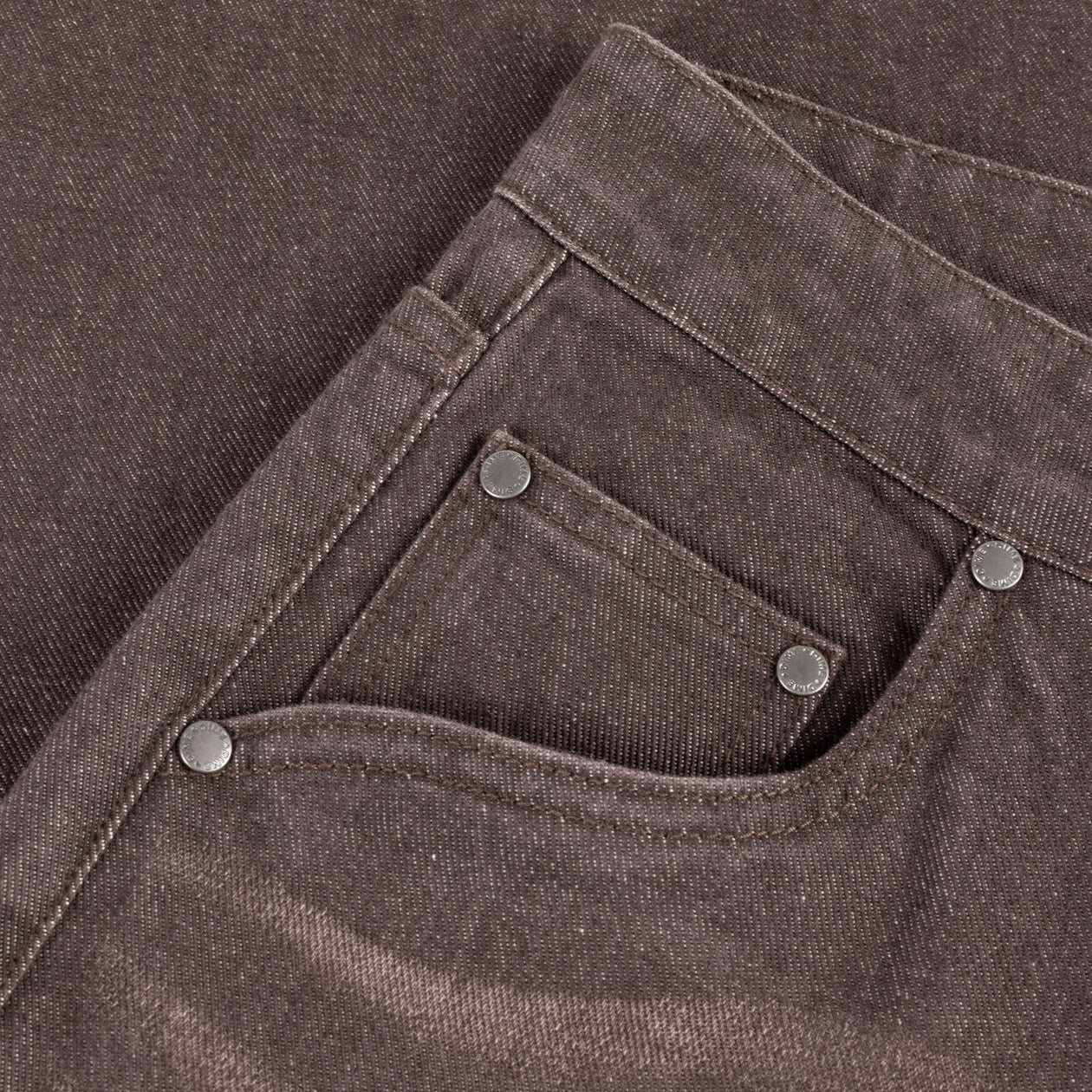 Baggy Denim Pants - Sandblasted Dark Brown
