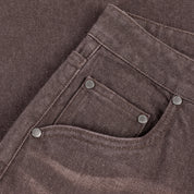 Baggy Denim Pants - Sandblasted Dark Brown