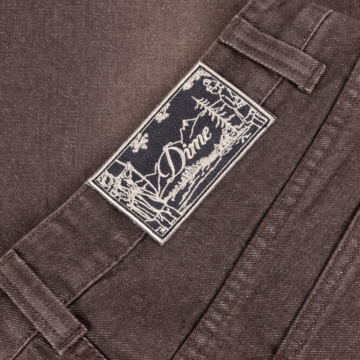 Baggy Denim Pants - Sandblasted Dark Brown