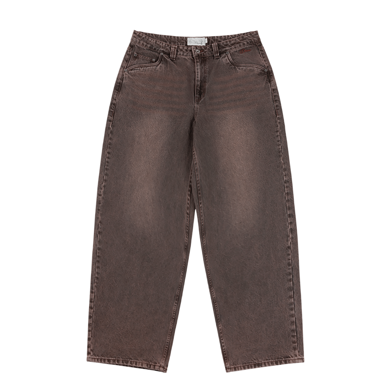 Baggy Denim Pants - Sandblasted Dark Brown