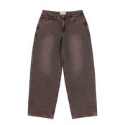 Baggy Denim Pants - Sandblasted Dark Brown