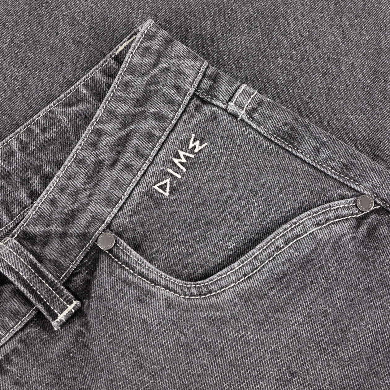 Baggy Wink Denim Pants - Faded Black