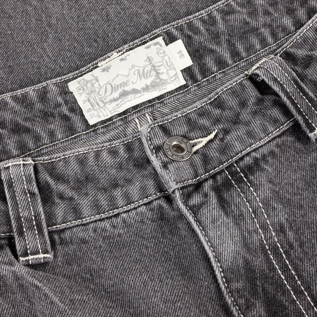 Baggy Wink Denim Pants - Faded Black