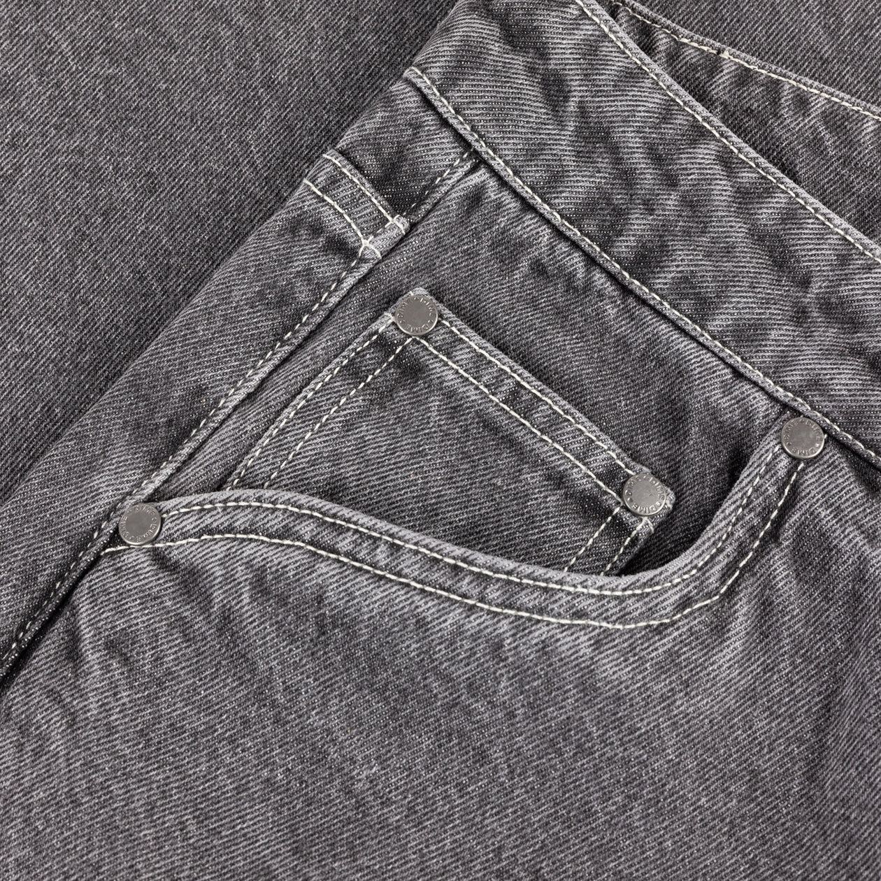 Baggy Wink Denim Pants - Faded Black