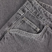 Baggy Wink Denim Pants - Faded Black