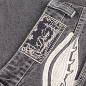 Baggy Wink Denim Pants - Faded Black