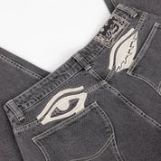 Baggy Wink Denim Pants - Faded Black