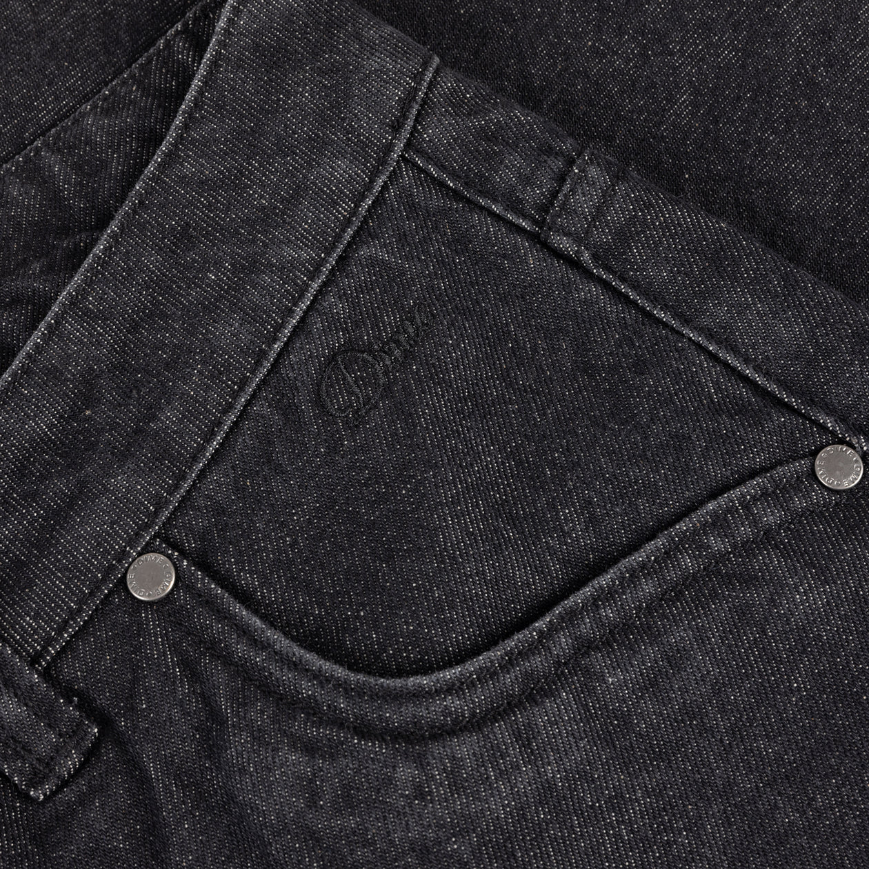 Relaxed Denim Pants - Black Washed