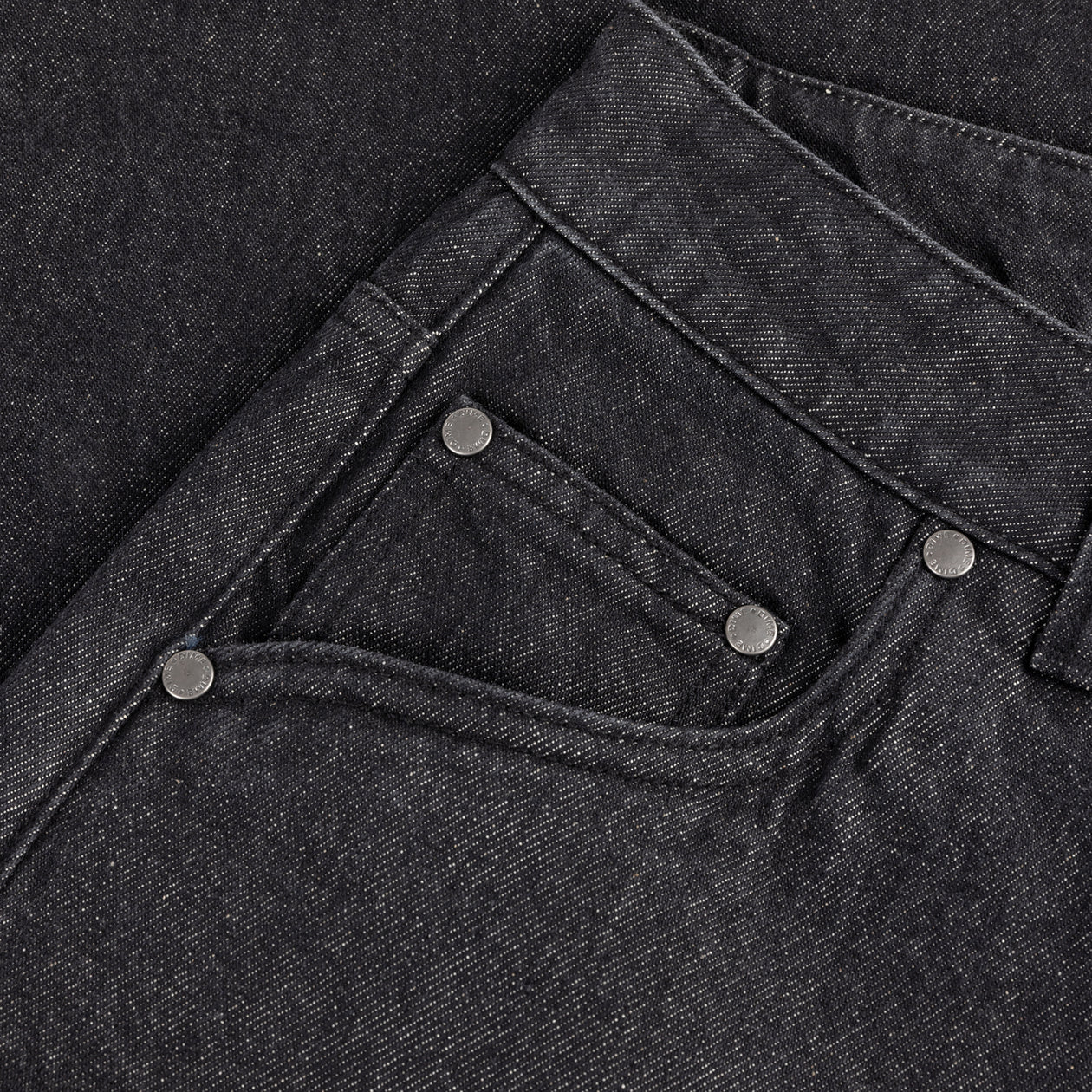 Relaxed Denim Pants - Black Washed
