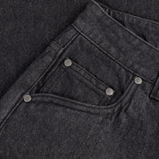Relaxed Denim Pants - Black Washed