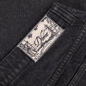 Relaxed Denim Pants - Black Washed
