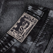 Baggy Denim Pants - Black (White Paint)