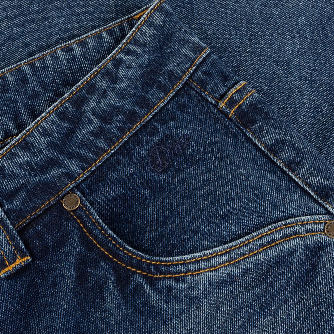 Baggy Denim Pants - Sandblasted Night Indigo