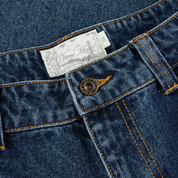Baggy Denim Pants - Sandblasted Night Indigo