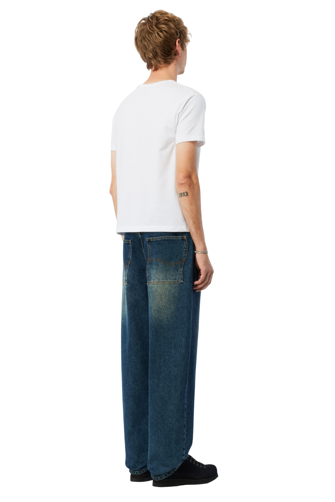 Baggy Denim Pants - Sandblasted Night Indigo