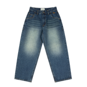 Baggy Denim Pants - Sandblasted Night Indigo