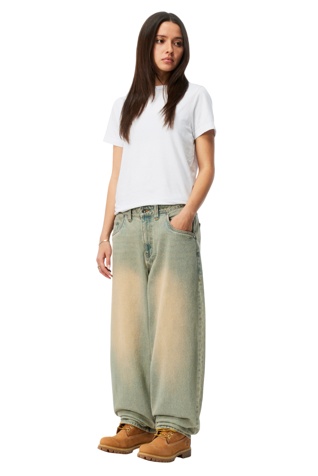 Pantalon Jean Baggy - Bleu Ciel Sablé