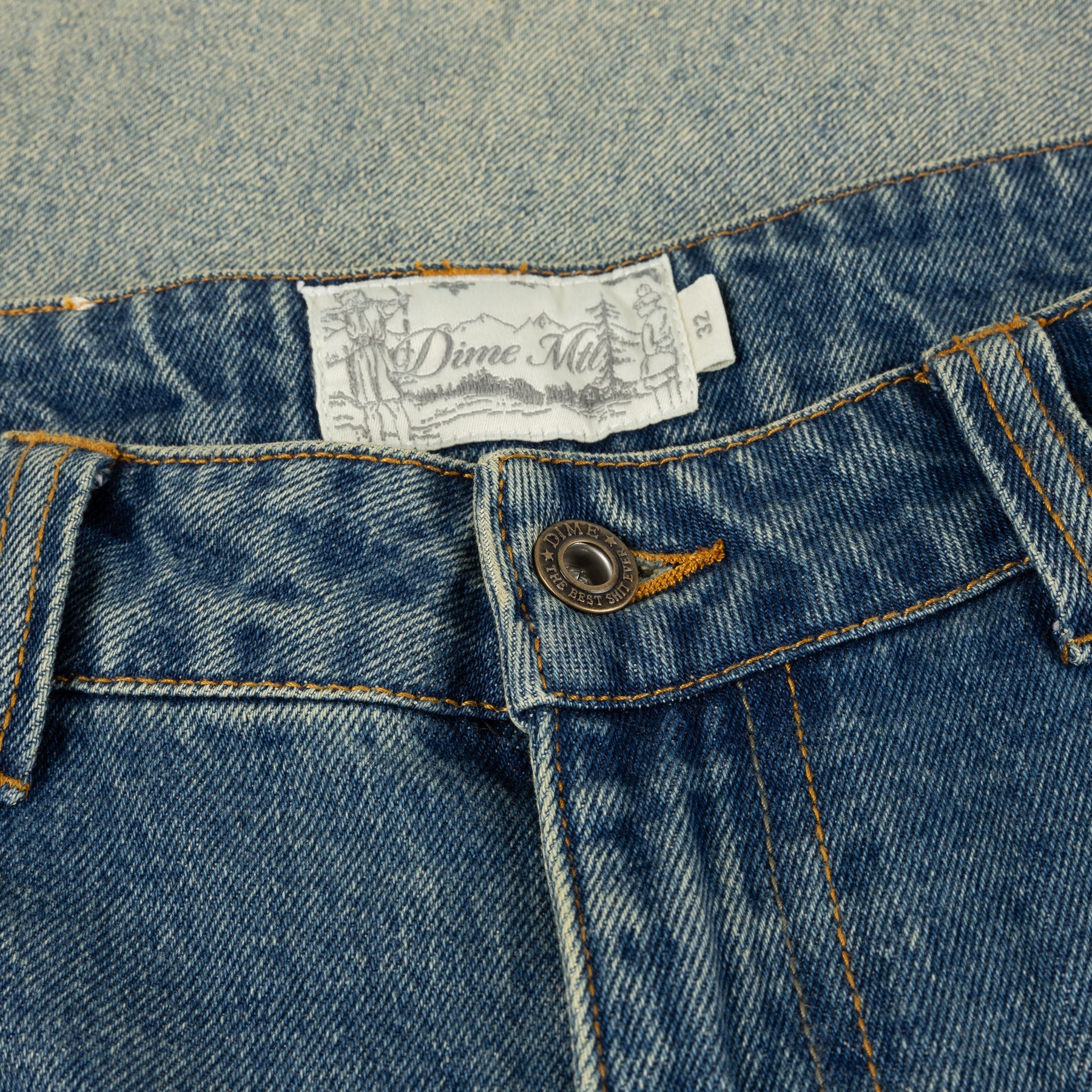 Pantalon Baggy Classique en Denim - Indigo Sablé Trempé