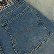 Pantalon Baggy Classique en Denim - Indigo Sablé Trempé
