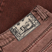 Classic Relaxed Denim Pants - Dipped Sandblasted Burgundy
