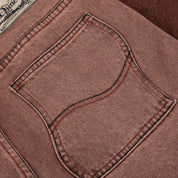 Classic Relaxed Denim Pants - Dipped Sandblasted Burgundy