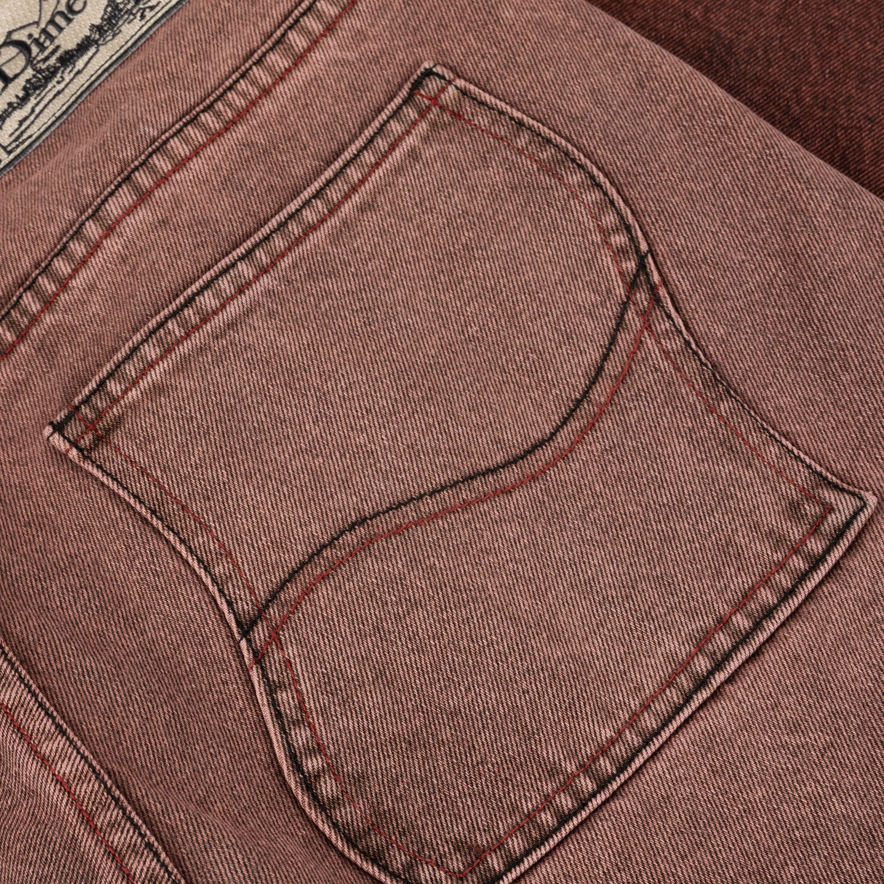 Classic Relaxed Denim Pants - Dipped Sandblasted Burgundy