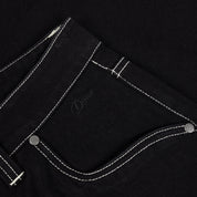 Baggy Denim Pants - Black (Contrast Stitch)