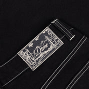Baggy Denim Pants - Black (Contrast Stitch)