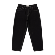 Baggy Denim Pants - Black (Contrast Stitch)