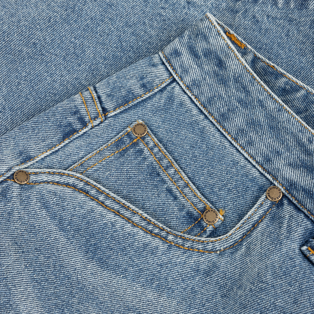 Baggy Denim Pants - Sandblasted Indigo